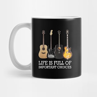 'Life is Full of Important Choices' Guitar Vintage Gift Mug